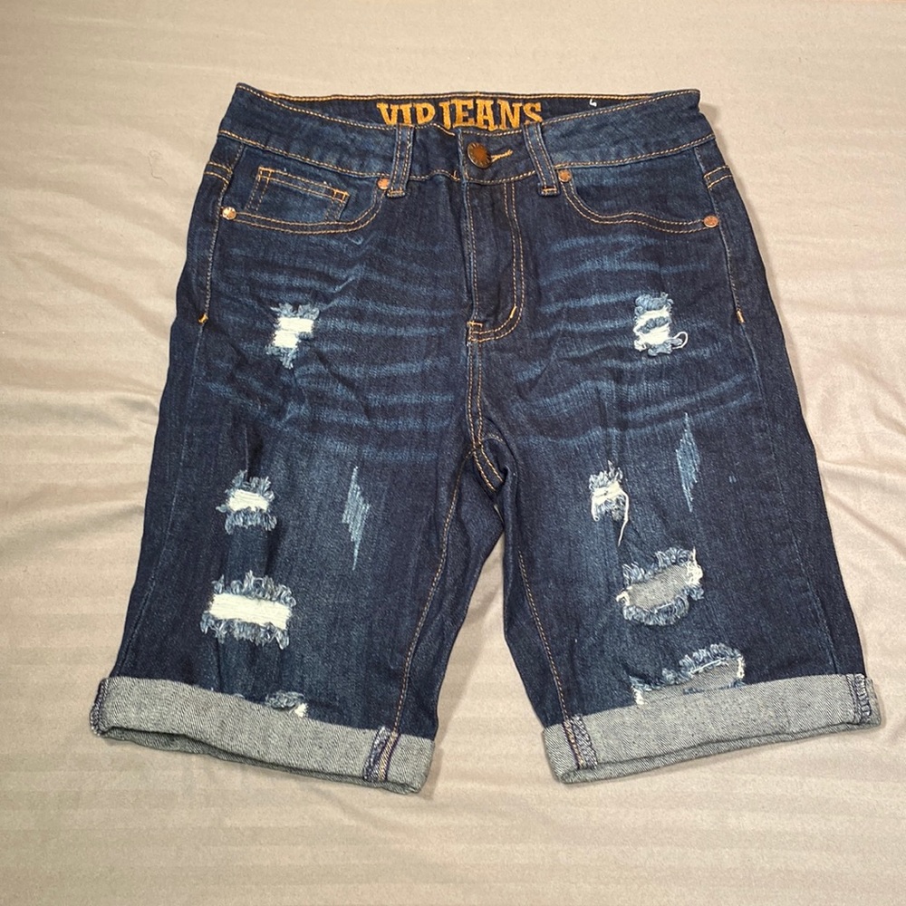 VIP bermuda distressed Jean shorts